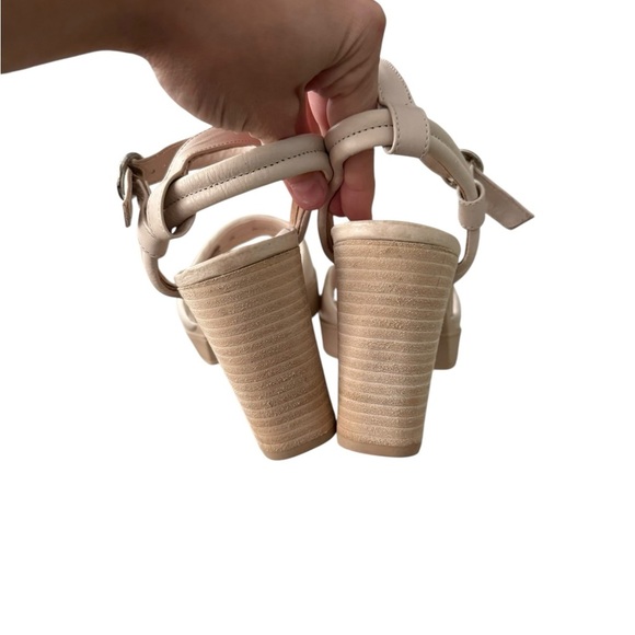 Paul Green Cream Heels with Ankle Strap Size 6 1/5 - retails for $389 - Picture 6 of 7